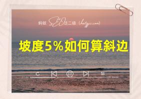 坡度5%如何算斜边