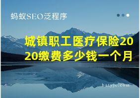 城镇职工医疗保险2020缴费多少钱一个月