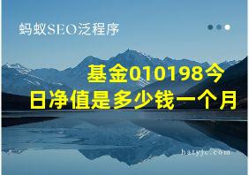 基金010198今日净值是多少钱一个月