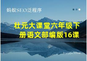 壮元大课堂六年级下册语文部编版16课