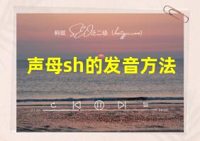 声母sh的发音方法