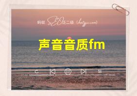 声音音质fm