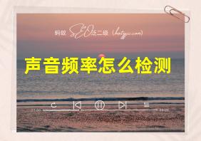 声音频率怎么检测