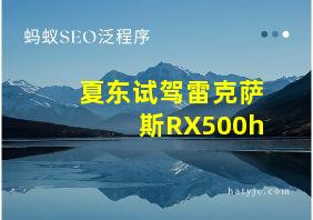 夏东试驾雷克萨斯RX500h