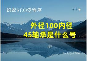 外径100内径45轴承是什么号