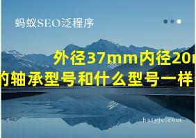 外径37mm内径20mm的轴承型号和什么型号一样大