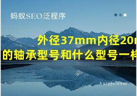 外径37mm内径20mm的轴承型号和什么型号一样