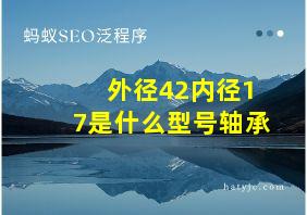 外径42内径17是什么型号轴承