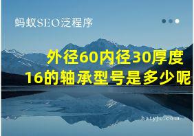 外径60内径30厚度16的轴承型号是多少呢