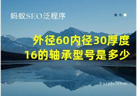 外径60内径30厚度16的轴承型号是多少