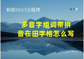 多音字组词带拼音在田字格怎么写