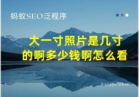 大一寸照片是几寸的啊多少钱啊怎么看