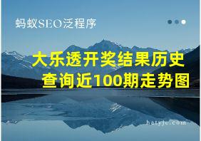 大乐透开奖结果历史查询近100期走势图