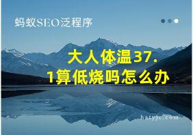 大人体温37.1算低烧吗怎么办