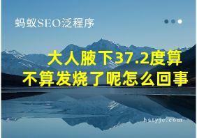 大人腋下37.2度算不算发烧了呢怎么回事