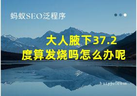 大人腋下37.2度算发烧吗怎么办呢