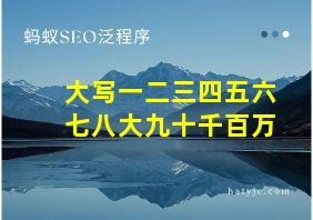 大写一二三四五六七八大九十千百万