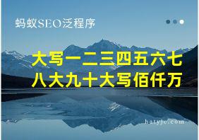 大写一二三四五六七八大九十大写佰仟万