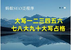 大写一二三四五六七八大九十大写占格