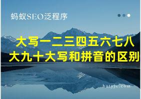 大写一二三四五六七八大九十大写和拼音的区别