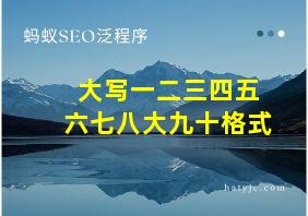 大写一二三四五六七八大九十格式