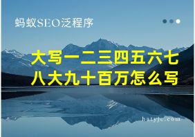 大写一二三四五六七八大九十百万怎么写