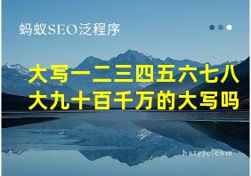 大写一二三四五六七八大九十百千万的大写吗