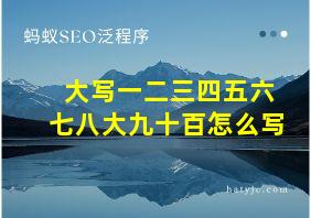 大写一二三四五六七八大九十百怎么写