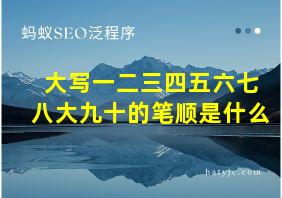 大写一二三四五六七八大九十的笔顺是什么