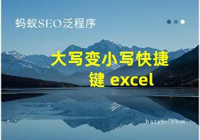 大写变小写快捷键 excel