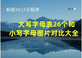 大写字母表26个和小写字母图片对比大全