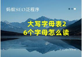 大写字母表26个字母怎么读