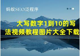 大写数字1到10的写法视频教程图片大全下载