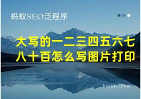 大写的一二三四五六七八十百怎么写图片打印