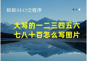 大写的一二三四五六七八十百怎么写图片