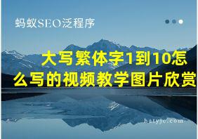 大写繁体字1到10怎么写的视频教学图片欣赏