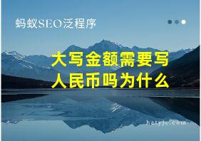 大写金额需要写人民币吗为什么