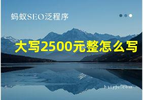 大写2500元整怎么写