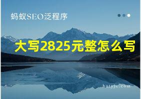 大写2825元整怎么写