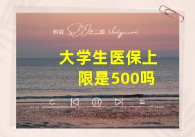 大学生医保上限是500吗