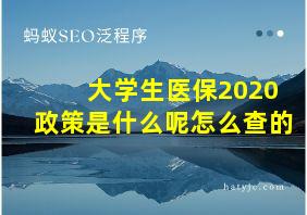 大学生医保2020政策是什么呢怎么查的