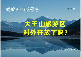 大王山旅游区对外开放了吗?