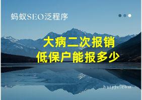 大病二次报销低保户能报多少