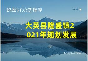 大英县隆盛镇2021年规划发展