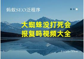 大蜘蛛没打死会报复吗视频大全