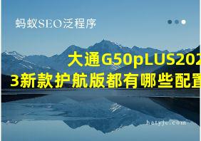 大通G50pLUS2023新款护航版都有哪些配置