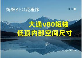 大通v80短轴低顶内部空间尺寸