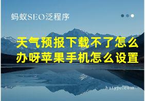 天气预报下载不了怎么办呀苹果手机怎么设置