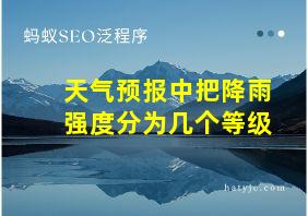 天气预报中把降雨强度分为几个等级