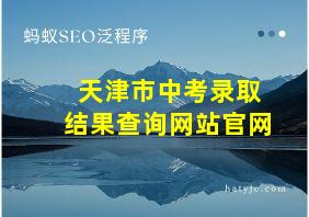 天津市中考录取结果查询网站官网